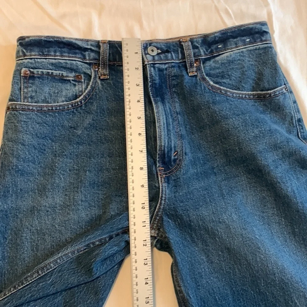 Abercrombie Fitch 90s High Rise Relaxed Jeans SZ 10 Raw Hem Short 30 READ Denim